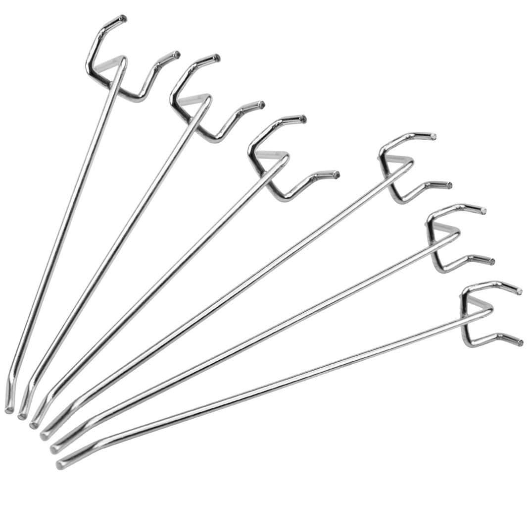 Foraineam 60Pack 30Pcs 6inch 30Pcs 8inch Standard Size Pegboard Hooks for 18 Pegboard Metal Peg Board Shelving Hooks Assortment