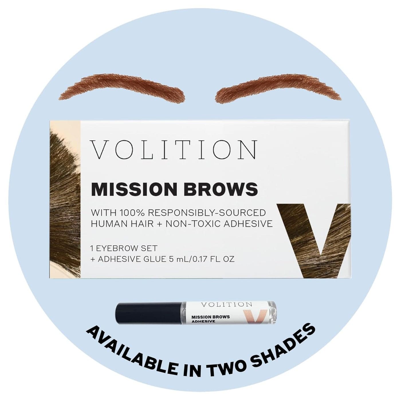 Volition Beauty Mission Brows Eyebrow ReplacementEyebrow Wig Realistic Longlasting Minkfree Light Brown