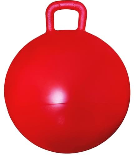 AppleRound Space Hopper Ball with Air Pump 18in45cm Diameter for Age 37 Kangaroo Bouncer Hippity Hoppity Hop Ball for Children Plain Color Red
