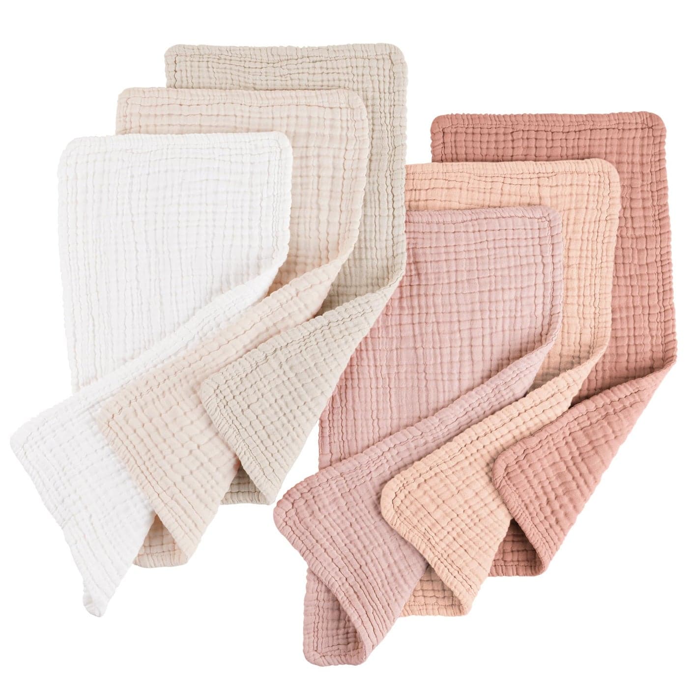 Konssy Muslin Baby Burp Cloths 6 Pack Soft Absorbent 100 Cotton Burping Clothes for Newborns Baby Boys and Girls Unisex