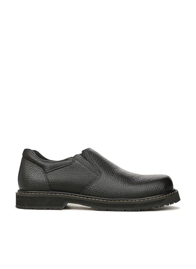 Dr. Scholl's Shoes Men's Winder II Slip Resistant Work Loafer,Black Leather,9