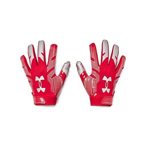 Under Armour Men's F8 Football Gloves , (600) / Red / Metallic Silver , Medium