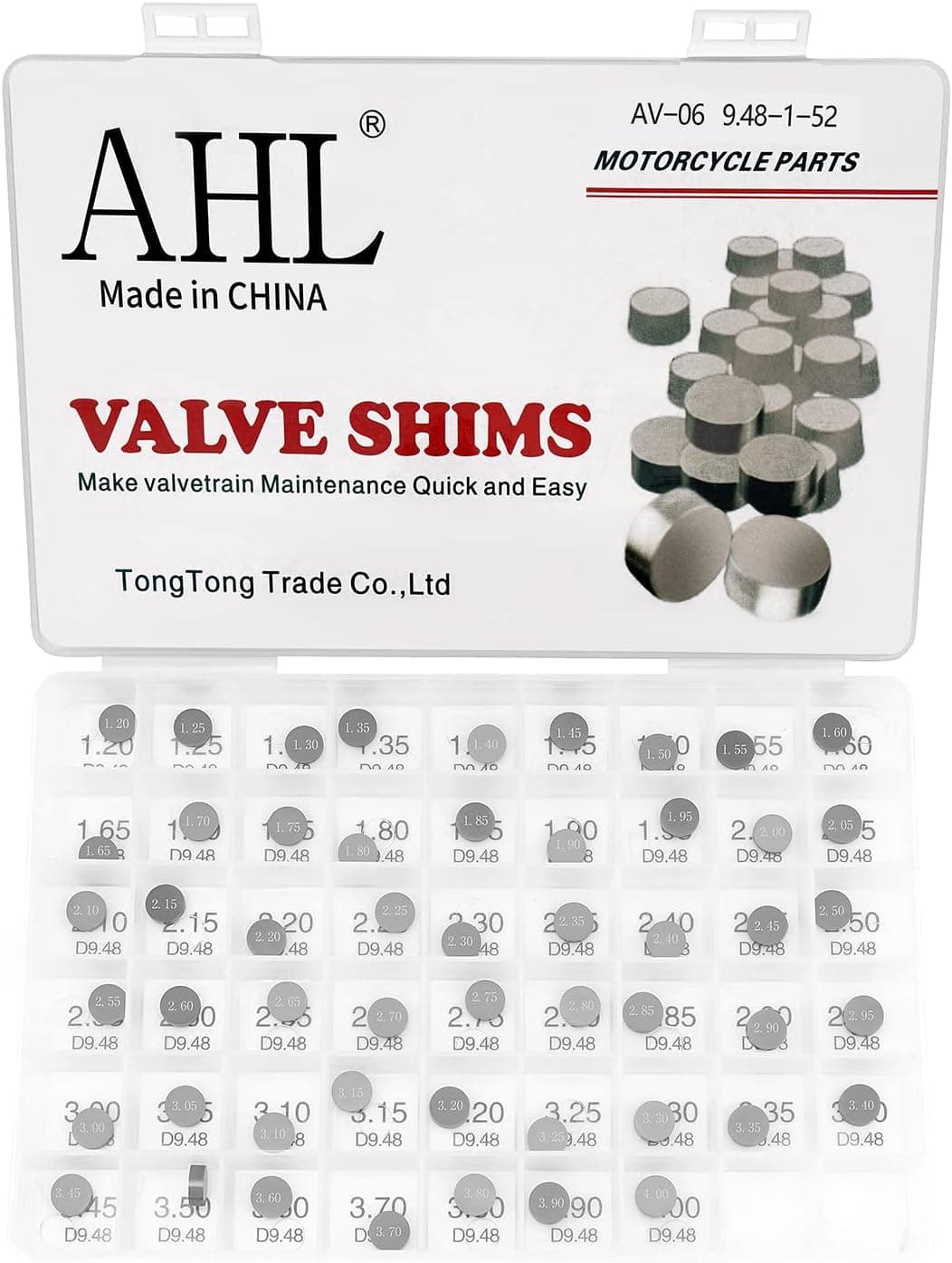 AHL 9.48mm O.D. Adjustable Valve Shim Kit for Polaris Predator 500 (52pcs)