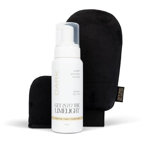 Get Into The Limelight Original, Dark Starter Kit with Self Tanning Mousse Plus Body and Face Applicator Mitts, Develops in 8+ Hours