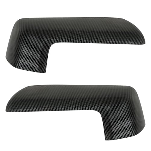 Rearview Mirror Cover Carbon Fiber Compatible with Chevy Silverado 1500 2500 3500 2019-2024/ GMC Sierra 1500 2500 3500 2019-2024 Accessories Parts Replaces Left Right 1 Pair