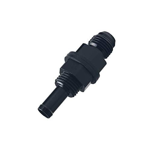 Dewhel -6AN Male Flare Bulkhead To 5/16 Hose Barb Fuel Tank Fitting Aluminum (Black, AN6)