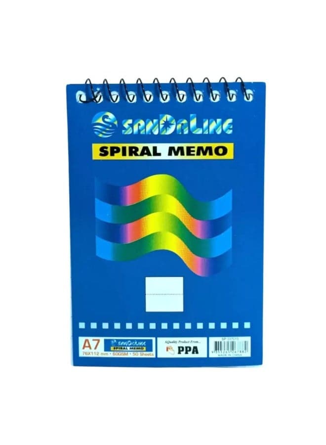 Sandaline Spiral Memo A7 Size Notebook 7.6X11.2cm- 50 Sheets