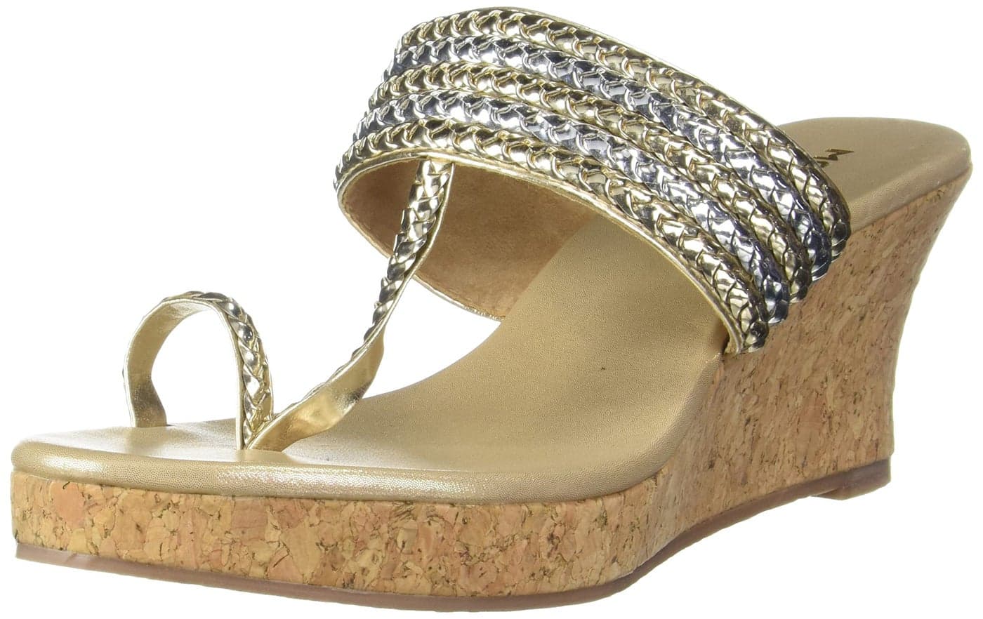 Mochi Women's Gold Slipper (34-9908)