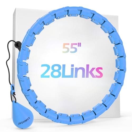 JKSHMYT Weighted Hula Circle Hoops for Adults Weight Loss, Infinity Fitness Hoop Plus Size 55 Inch, 28 Detachable Links, Exercise Hoop Suitable for Women and Beginners