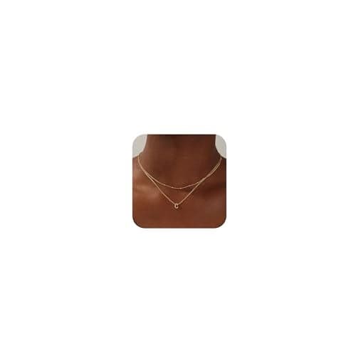 Yoosteel 14K Gold Plated Necklaces for Women Trendy, 14K-Gold-Plated Initial C Necklace Personalized Monogram Layering Initial Necklaces for Women Jewelry