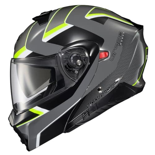 ScorpionEXO GT930 Open Full Face Transformer Adult Motorcycle Helmet Bluetooth Ready Speaker Pockets DOT ECE PJ Approved Morph GreyHiViz Medium