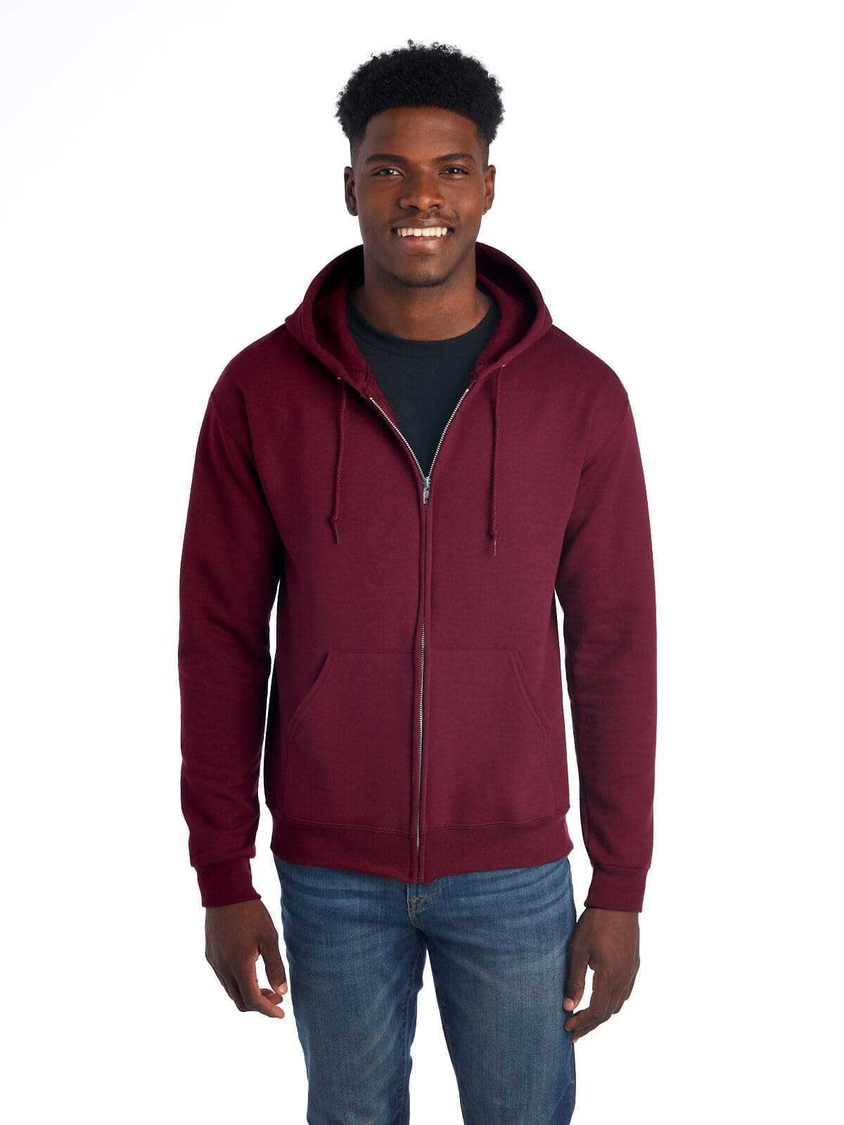 Jerzees -Men's NuBlend -Fleece -Sweatshirts & -Hoodies, Full Zip-Maroon, Medium