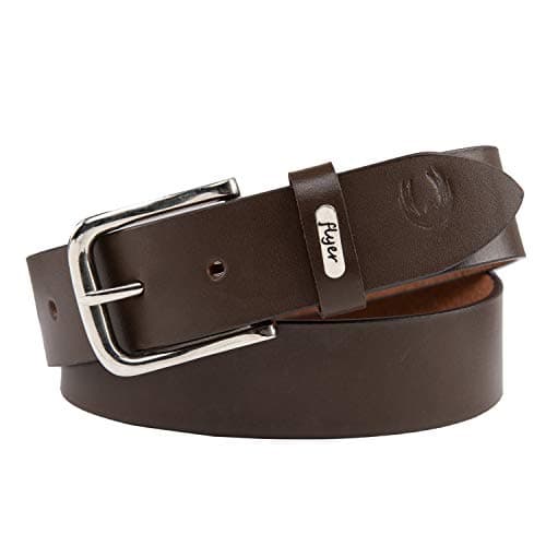 Flyer Men's Leather Belt (Formal/Casual) (Colour -Brown) (Size -46) Buckle Adjustable Size Genuine Leather (BR808-46) (Pack of 1)