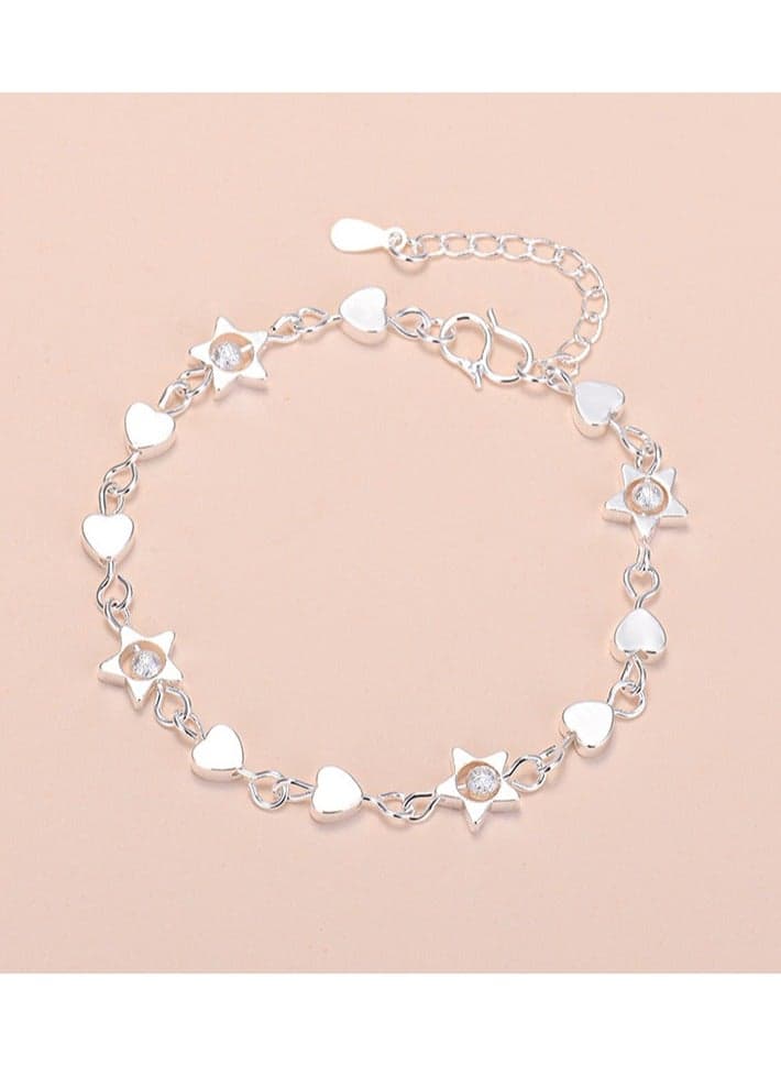 S925 pure silver bracelet niche jewelry Korean style temperament Korean retro female ins style high-end couple silver jewelry bracelet jewelry