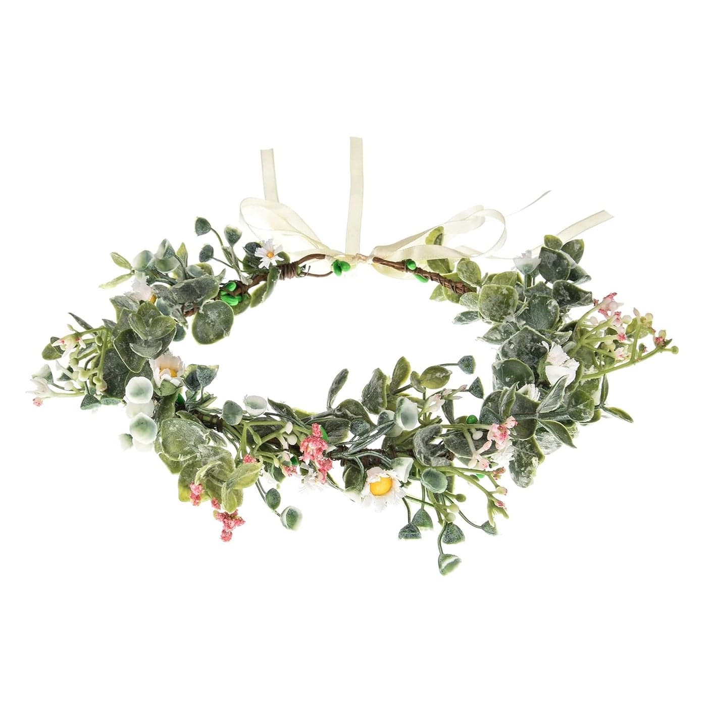 Love Sweety Greenery Flower Headband Boho Leaf Hair Wreath Bridal Wedding Headpiece Maternity Floral CrownLeave Daisy