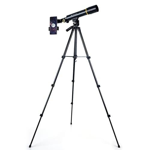 Zhizuka ZH400 Telescope 50mm Aperture 400mm Refractor with Phone Mount and Long Portable Tripod Stand Astronomical Refracting Scope for Kids Beginners and Adults with Phone Adapter