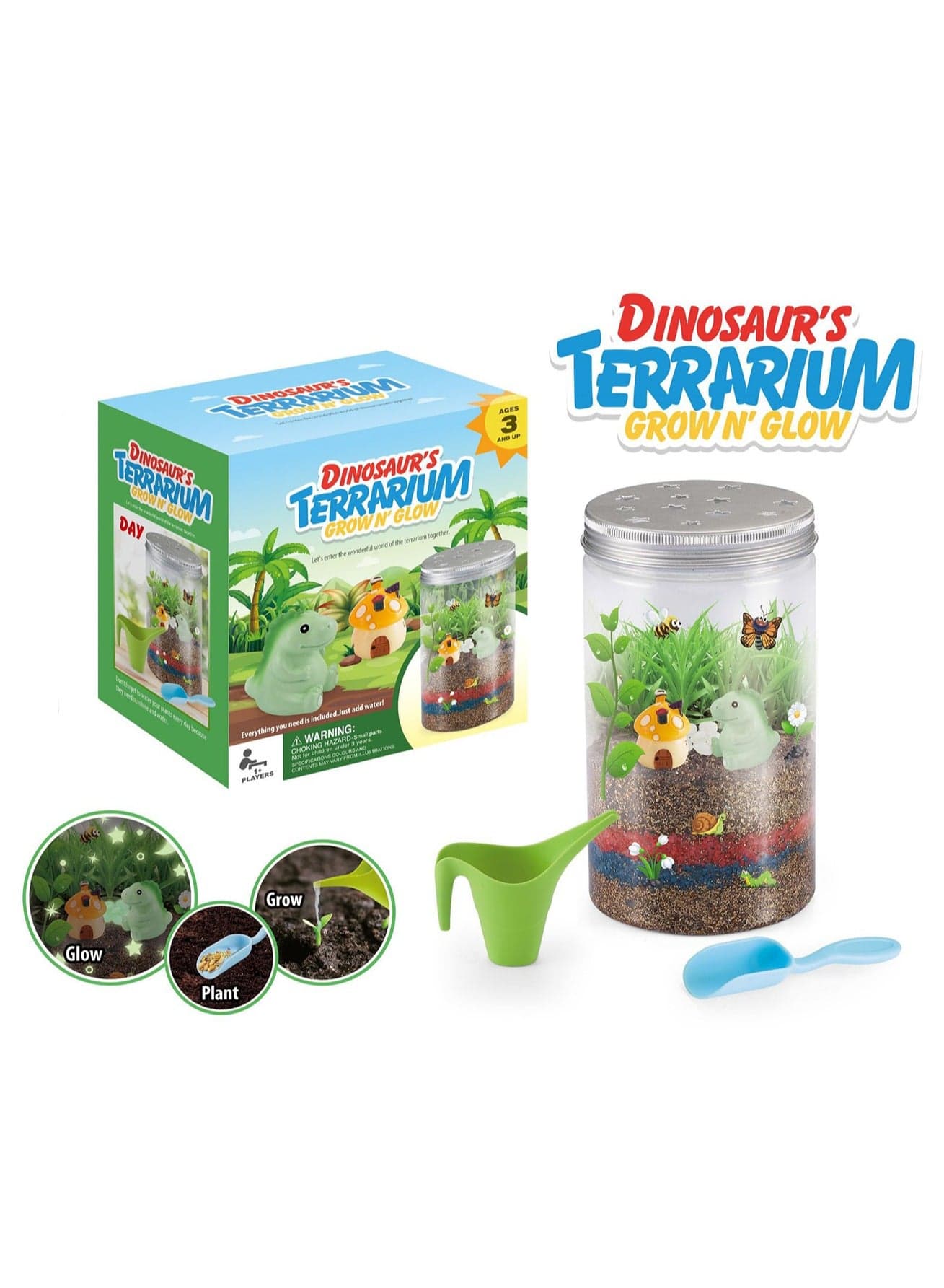 DIY Luminous Growing Plant Bottle Creative Dinosaur Planter Kids Educational Toys Gift