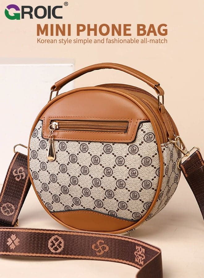 Crossbody Bags for Women,Circle Cross Body Shoulder Bag Purses Handbags with Adjustable Straps,Purse for Women
