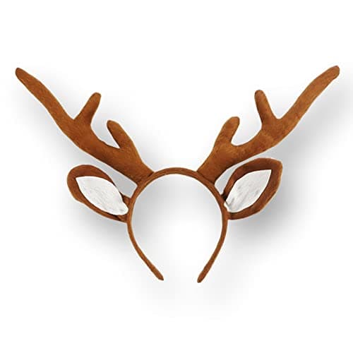 MR.FOAM Reindeer Antlers Headband with Ears, Brown, One Size for Adults and Children, Suitable for Easter Party