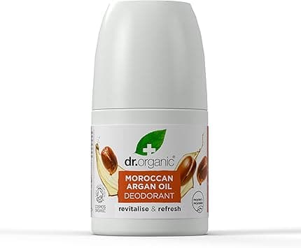 Dr Organic Moroccan Argan Oil Deodorant Aluminium Free Mens Womens Natural Vegan CrueltyFree Paraben SLSFree Recycled Recyclable Certified Organic 50ml Packaging may vary
