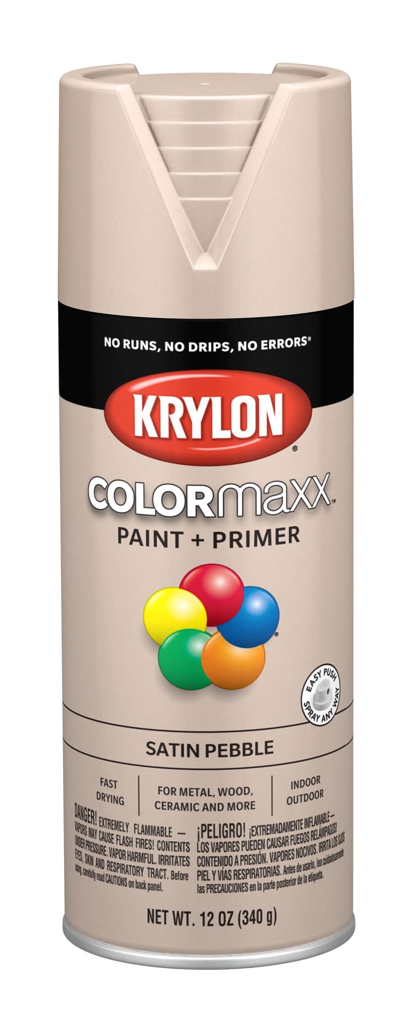 Krylon K05572007 COLORmaxx, Pebble, Satin - 12 ounce