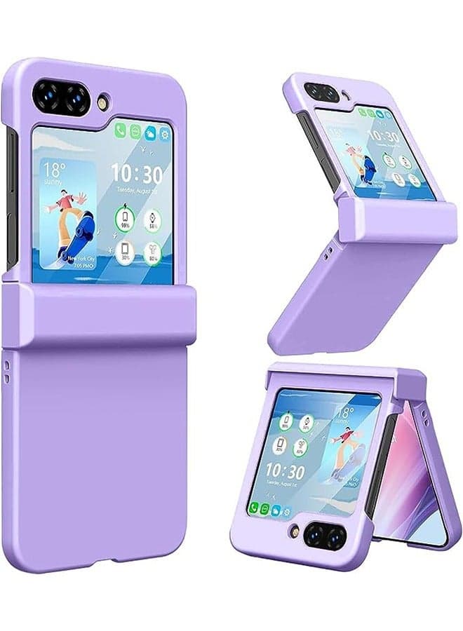 For Samsung Z Flip 5 Case, Slim Soft Shock-Absorbing Anti-Scratch Cover Hard PC Back and TPU Bumper Protective Phone Case for Samsung Galaxy Z Flip 5 (Purple)