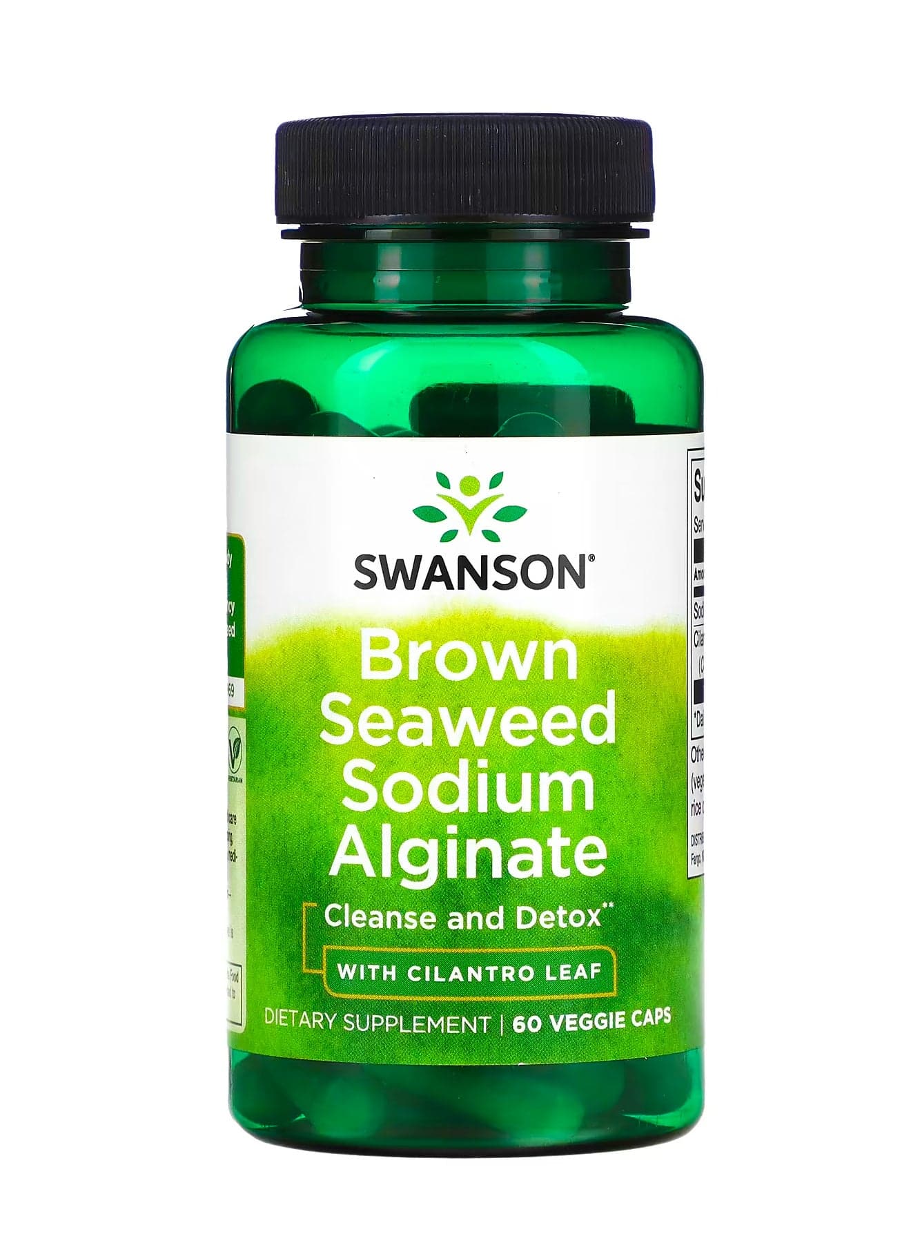 Brown Seaweed Sodium Alginate with Cilantro Leaf, 60 Veggie Caps