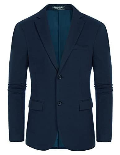 Mens Sport Coats Solid Casual Formal Sport Coat Suit Blazers for Professor Light Navy