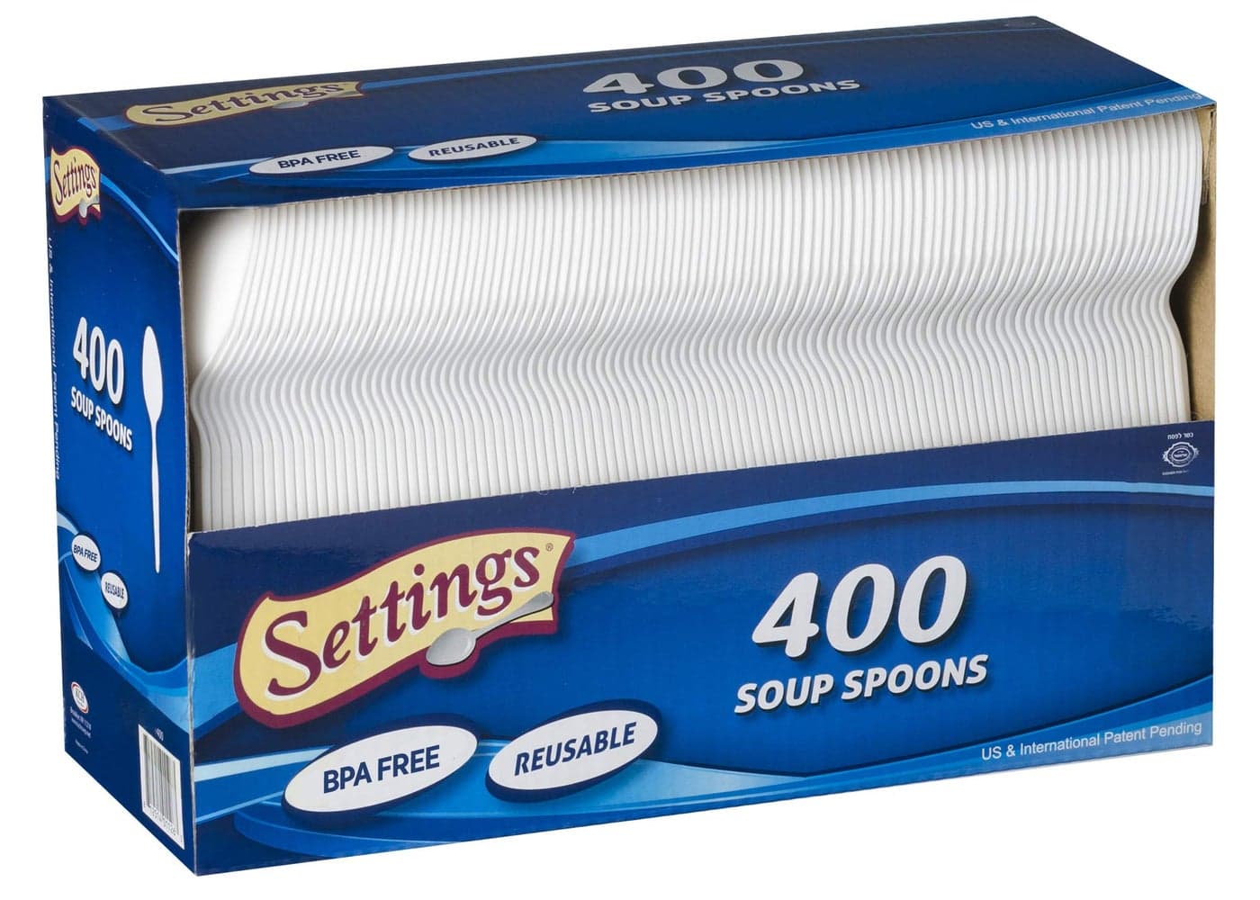400 Count Settings Plastic White Soup Spoons Practical Disposable Cutlery Great For Home Office School Party Picnics Restaurant Takeout Fast Food Outdoor Events Or Every Day Use 1 Box