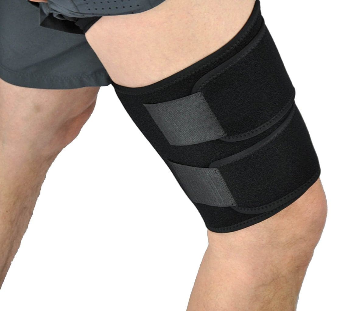 Medical Grade Thigh Hamstring Support Compression Brace Wrap Adjustable Neoprene Sports Leg Sleeve for Pulled Hamstring Strain Injury Rehab for GymRunning Fitness Football Badminton Basketball