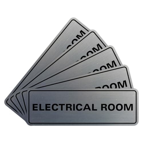 All Quality Standard Electrical Room Sign - Silver - Small (5 Pack)