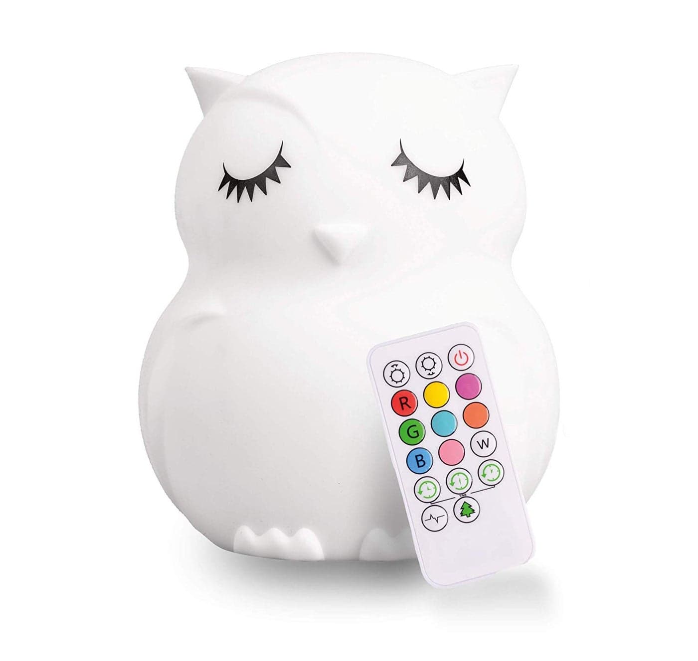 Lumipets Remote Control Silicone Night Light for Kids Owl Design with 9 Soft Colors Sleep Timer Rechargeable BatteryOperated Lamp for Bedroom Baby Nursery Toddler Girls Boys