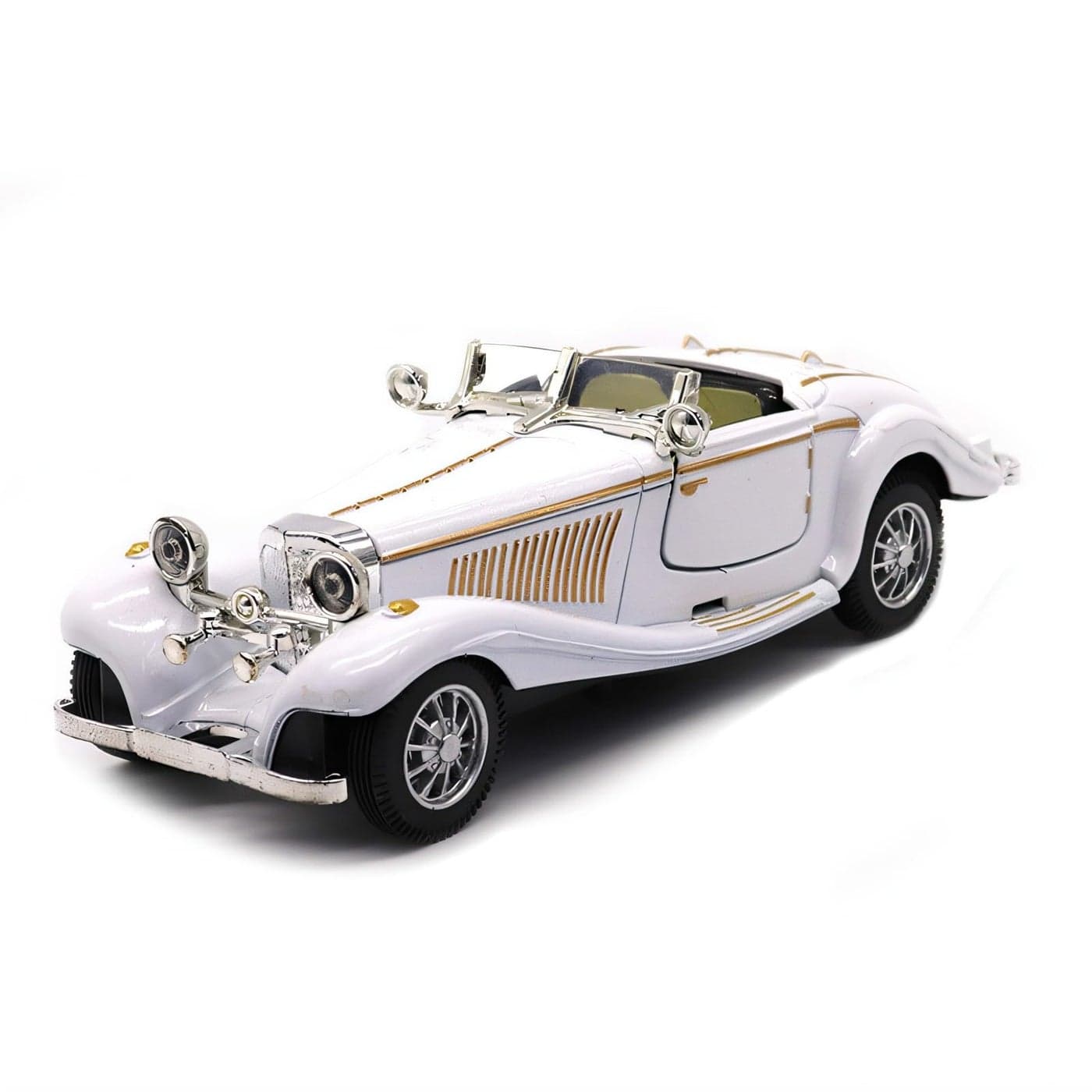 128 Scale Pullback Diecast Metal Antique Classic Model Cars Collectible Toy Gifts WhiteLength 65in168cm