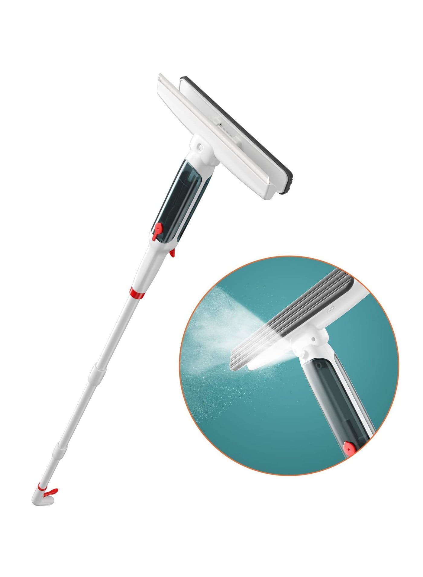 60 inch Squeegee Window Cleaning Kit with Sprayer, Distinct Containers for Clean Water and Sewage, Extra Long Extension Rod, Windows, Mirrors, Shower Glass Door Cars