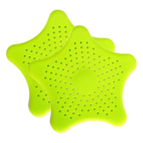 Red-Rubby Star Shaped Silicone Sink Filter Drainer/Strainer for Kitchen/Wash Basin/Bathroom Sink Hair Catcher Drain Cover, Pack of 2 (Multicolour)