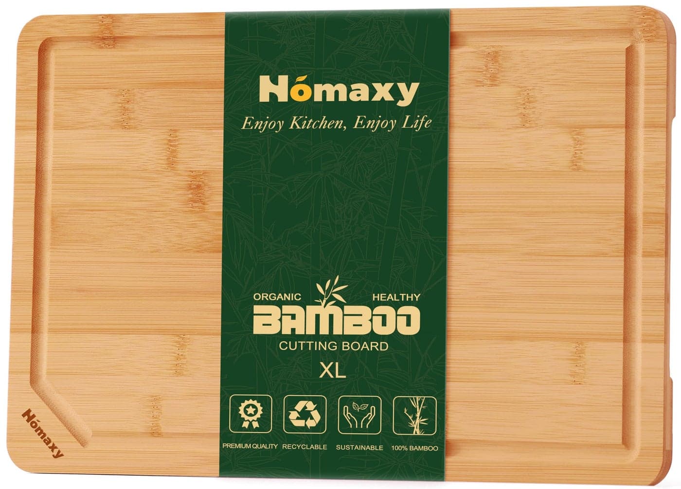 Homaxy Extra Large Organic Bamboo Cutting Boards for Kitchen 18x12 Wooden XL Cutting Board with Juice Groove and Handles Charcuterie Butcher Block Wood Serving Chopping Board Pre Oiled