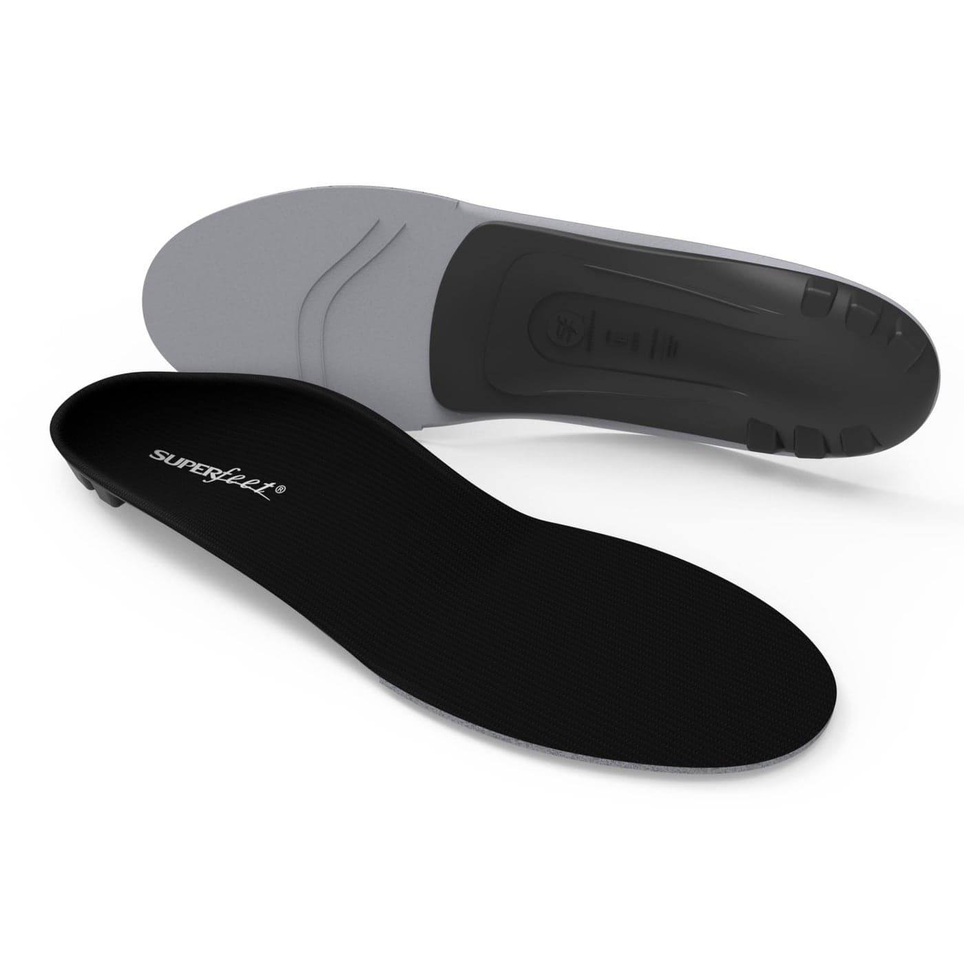 Superfeet AllPurpose Support Low Arch Insoles Black TrimtoFit Orthotic Shoe Inserts for Thin Tight Shoes Professional Grade 11513 Men 12514 Women