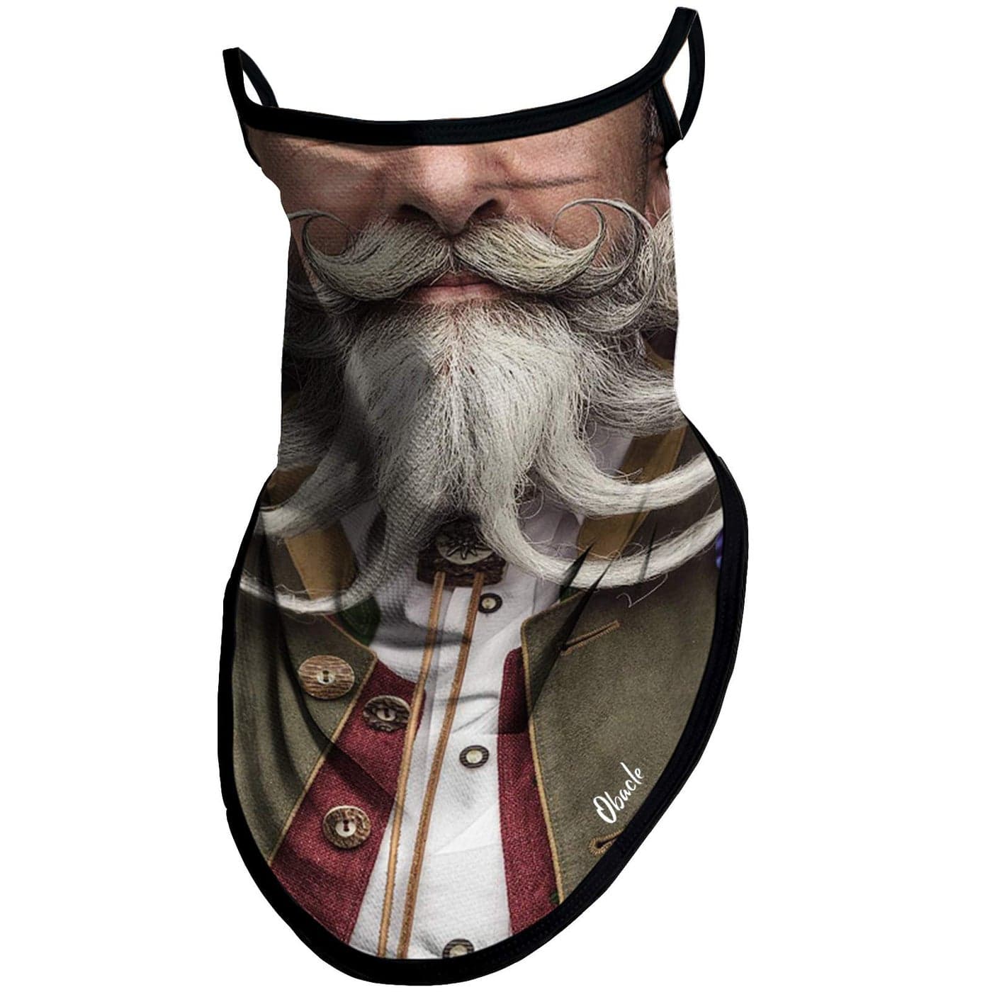 Obacle Bandana Face Mask with Ear Loops Neck Gaiter Face Mask Scarf Face Cover for Men Women (Men with Multi White Beards)