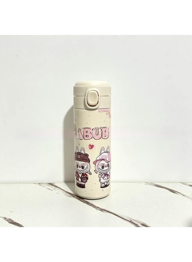 Hot Labubu Cartoon Thermos Cup Large Capacity Buckle Cup Cartoon 304 Stainless Steel Pea Cup