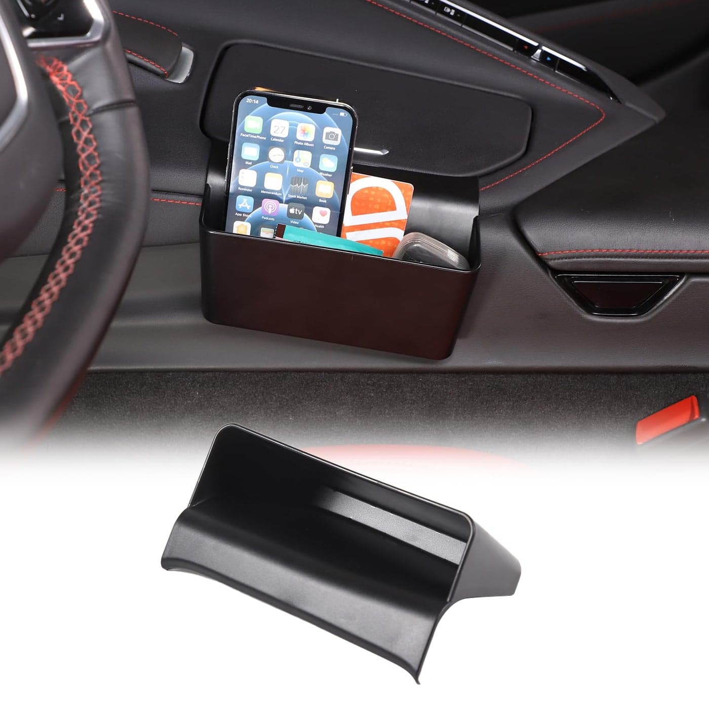 Daeiclru Center Console Storage Box Compatible with Chevrolet Corvette C8 20202024 Gear Shift Console Side Tray Organizer Auto Interior Storage Accessories