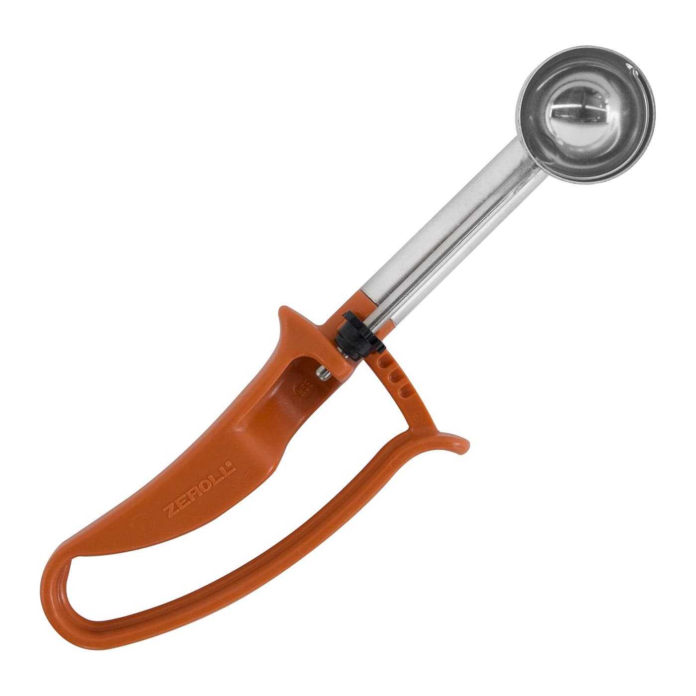 Zeroll Universal Extended Length EZ Disher Food Portion Control Scoop Designed for Right or Left Hand Use Dishwasher Safe 1 12Inch Rust