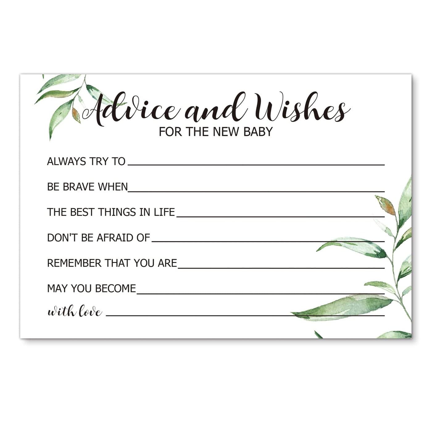 50 Pack Advice and Wishes Cards for Baby Wishes for Baby Cards Baby Shower Advice and Wishes Cards Baby Shower Game 4x6 Inch
