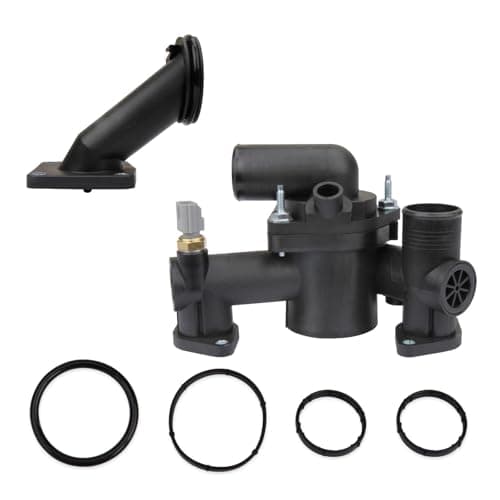 MITZONE Automotive Engine Coolant Thermostat Housing Water Outlet Assembly Compatible with 2004-2005 Jaguar Vanden Plas XJR XJ8 2003-2005 Jaguar S-Type 4.2L V8