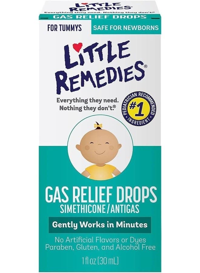 Gas Relief Drops, Natural Berry Flavor, Safe for Newborns 1.0 Fl Oz (Pack of 2)