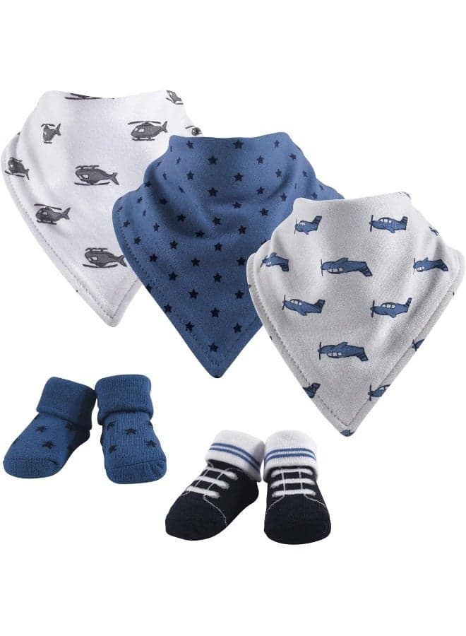 Hudson Baby Unisex BabyCotton Bib and Sock Set