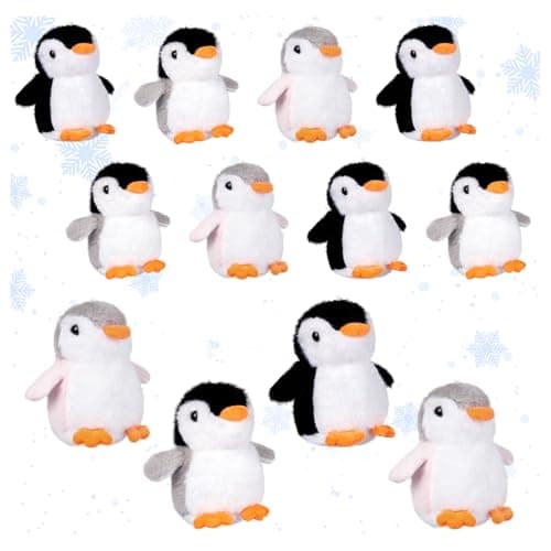 SYWHXY 12PCS Mini Stuffed Penguins Plush Toys Soft Penguins Stuffed Animal for Boys Girls Hanging Doll Decorations for Bag Birthday Decor Meeting Favors 3 Colors