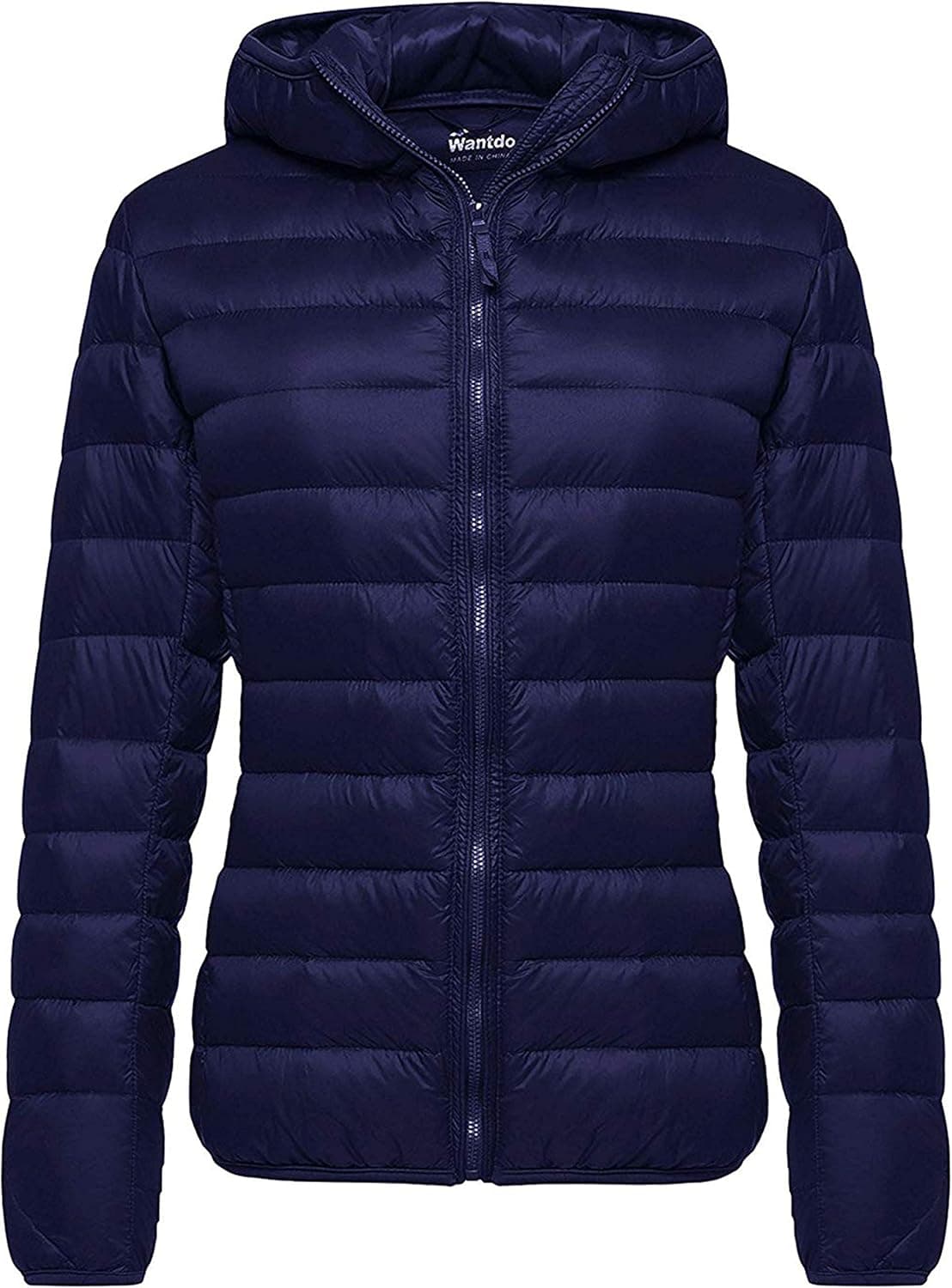 Wantdo Women's Hooded Packable Ultra Light Weight Down Coat - Navy