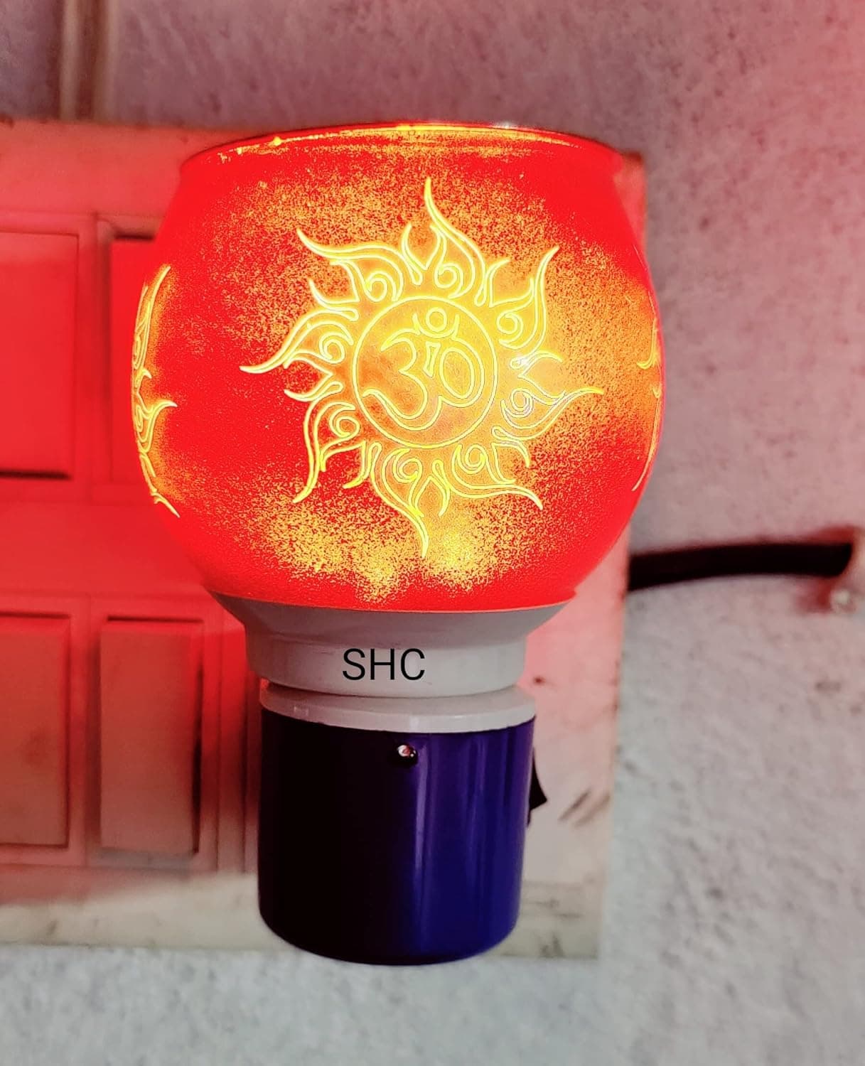 SHREE HANS FASHION Home Kitchen Studio Kapur Dani Electrical Camphor Diffuser Glass Kapoor Dani Essential Oil Diffuser With On Off Switch To Toggle Between Burner Lamp Sunom