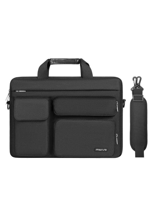 Laptop Shoulder Bag 15 inch, Computer Bag Compatible with MacBook Pro 16 inch, HP, Dell, Lenovo, Notebook with 2 Raised1 Flapover1 Horizontal PocketHandleBelt