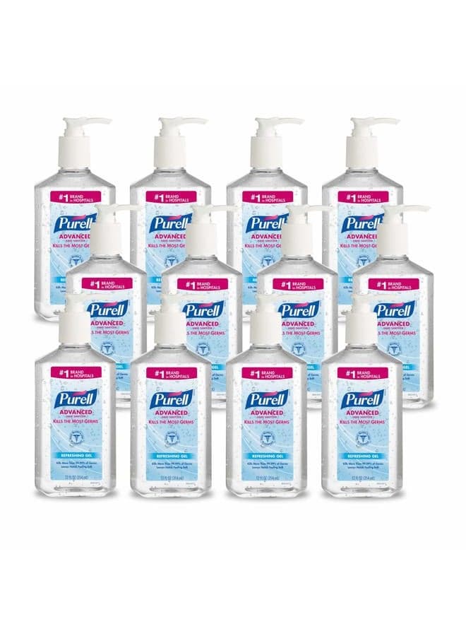 PURELL Advanced Hand Sanitizer - Hand Sanitizer Gel 12 fl oz Table Top Pump Bottle (Case of 12) - 3659-12